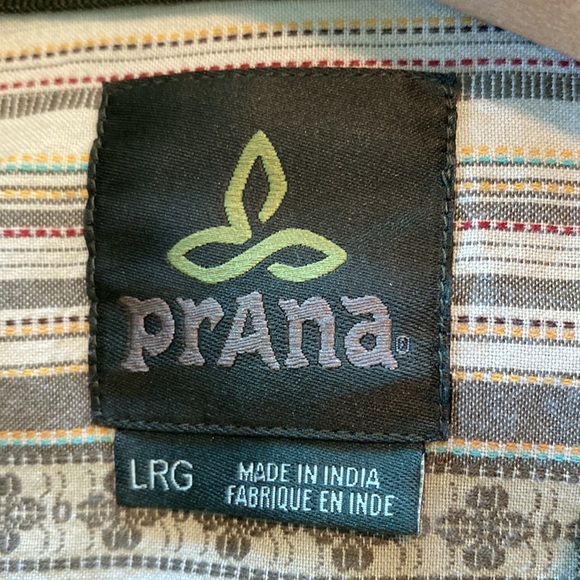 Prana Breathe Organic Cotton Striped, Embroidered Shirt w Pocket + MEASUREMENTS - Picture 3 of 11